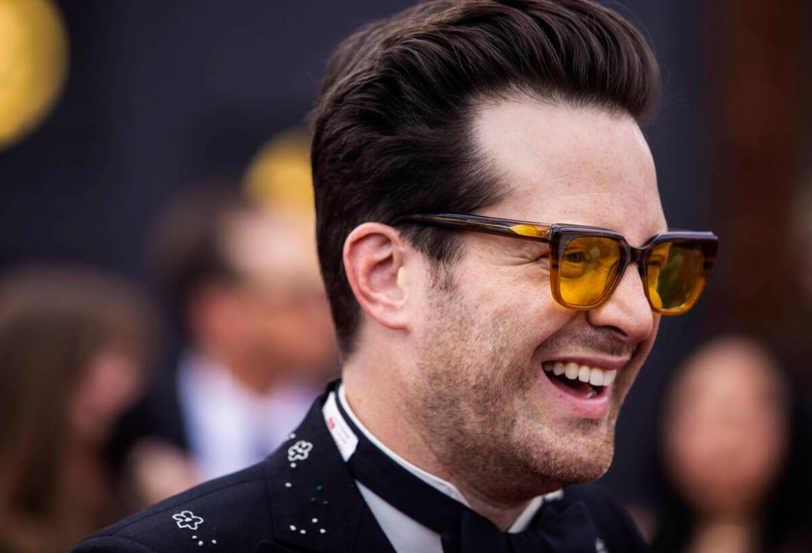 Mayer Hawthorne on the red carpet before the start of the 2022 Grammy Awards on Sunday, April 3 ...