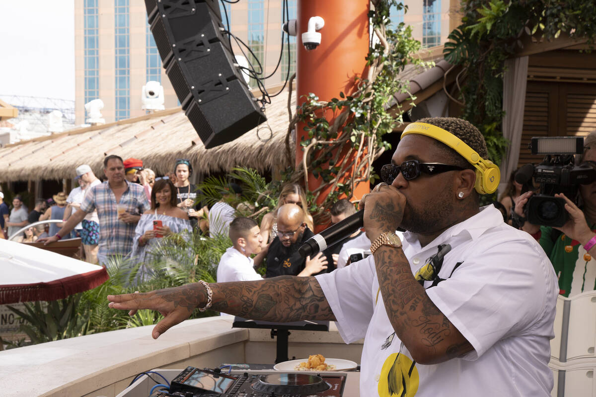 Tyga is shown at Tao Beach Club on Sunday, April 3, 2022. (Shy McGrath/Getty Images for Tao Gro ...