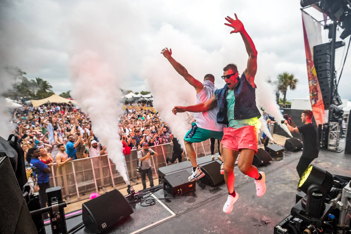 NFL star Rob Gronkowsi is shown at Gronk Beach Miami at North Beach Bandshell on Miami Beach on ...