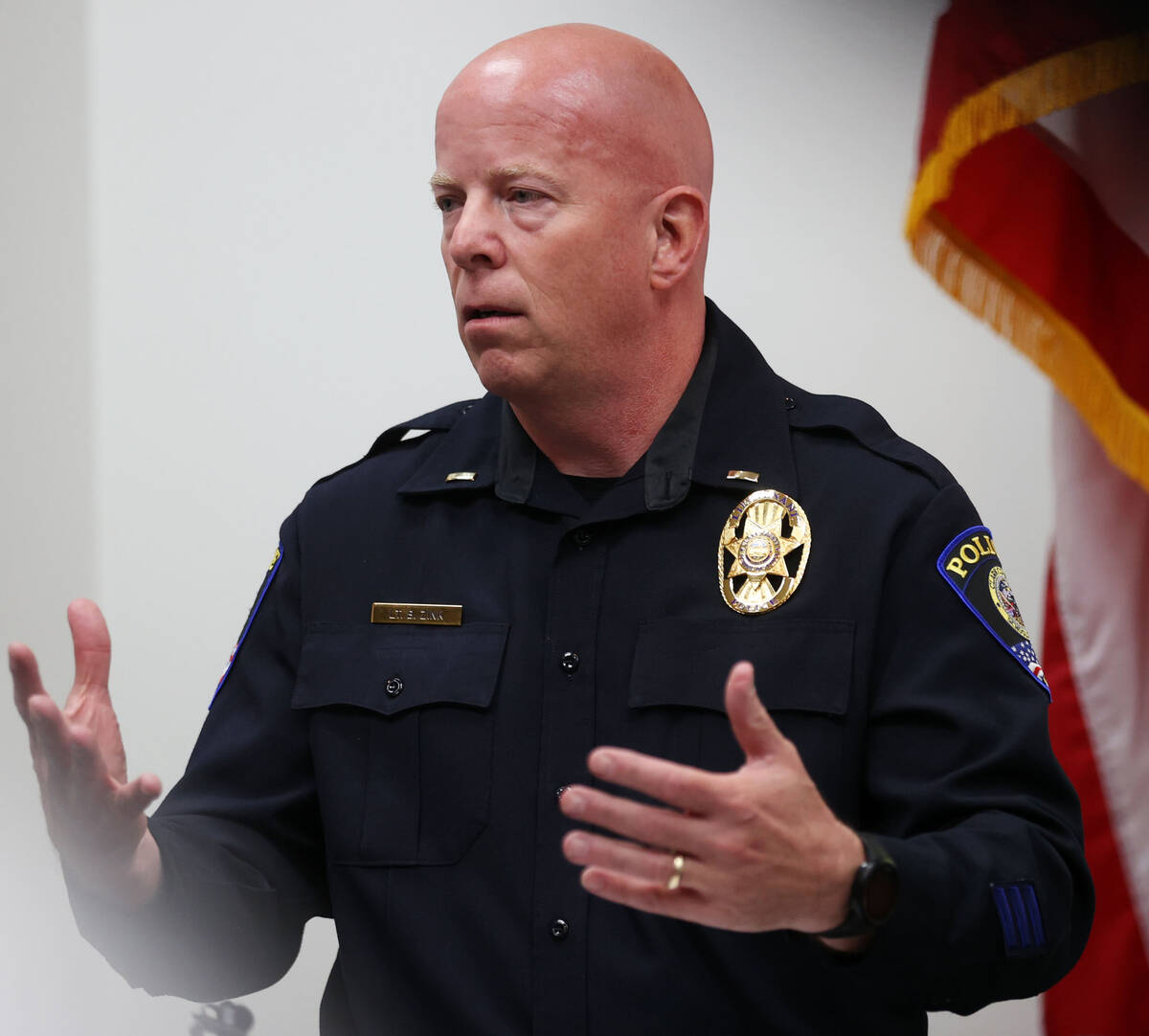 Bryan Zink, public information officer for the Clark County School District Police Department, ...