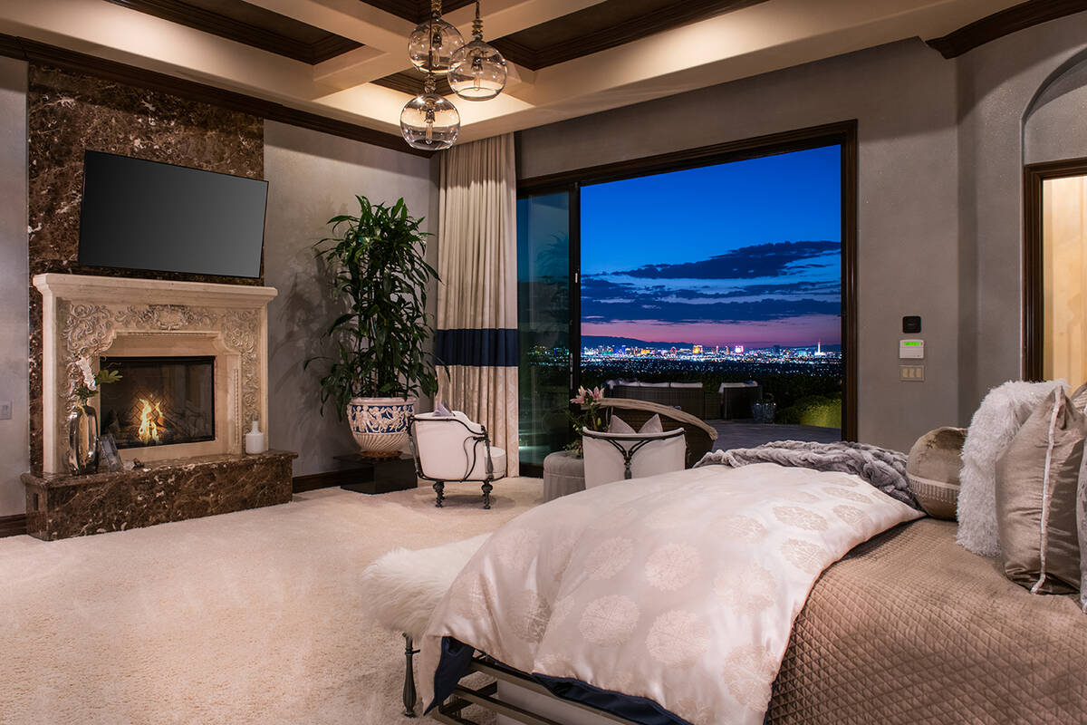 The master bedroom has views of the Las Vegas Strip. (Simply Vegas)