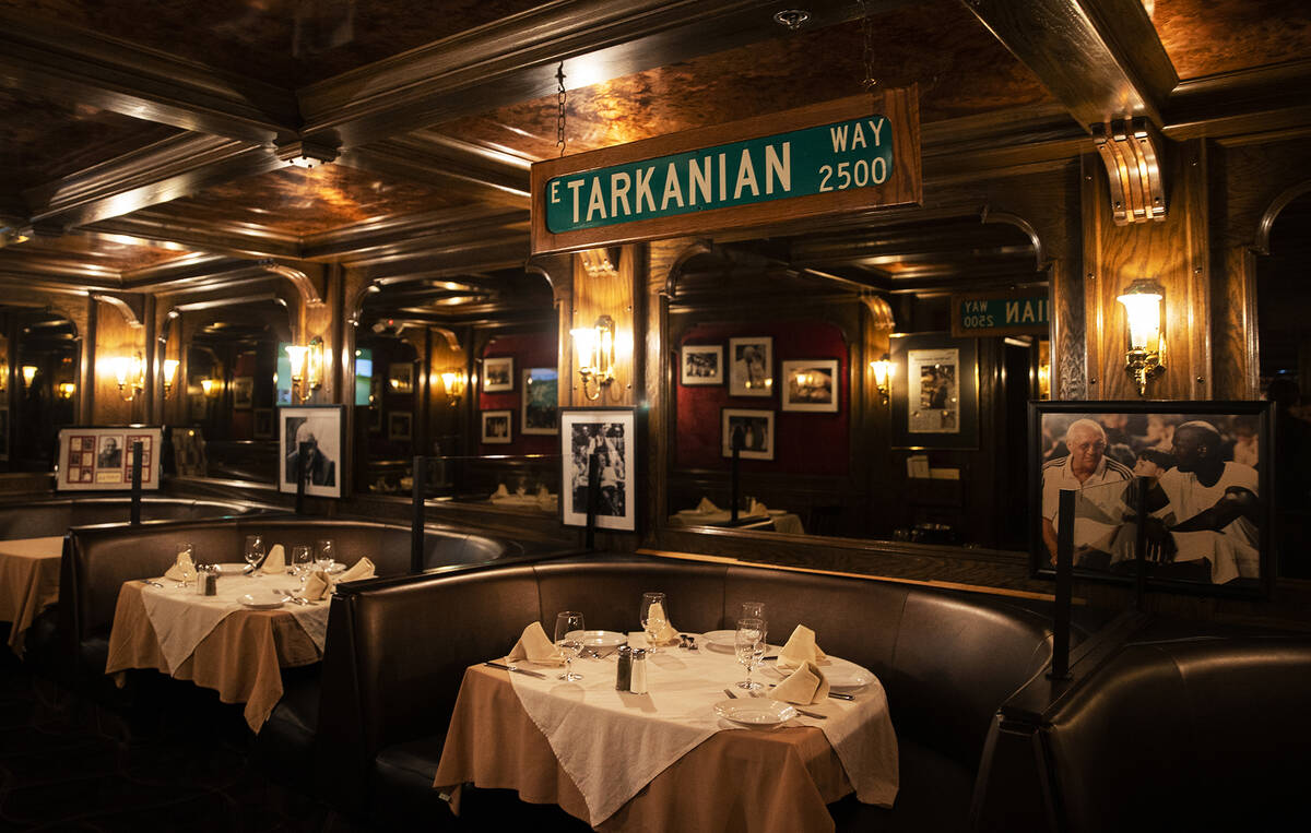 The Tarkanian Room at Piero's Italian Cuisine on Thursday, April 7, 2022, in Las Vegas. (Benjam ...