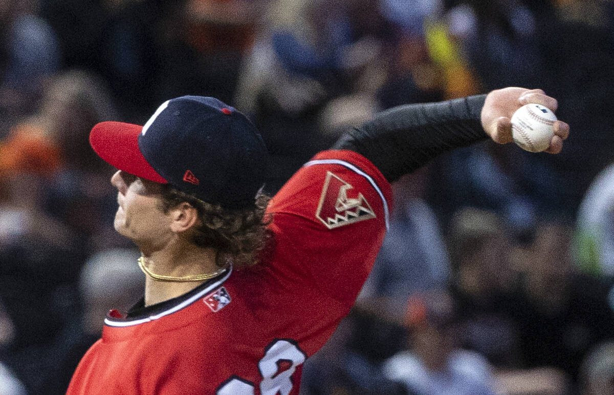 Reno Aces Ryne Nelson (29) delivers against the Las Vegas Aviators during team’s home op ...