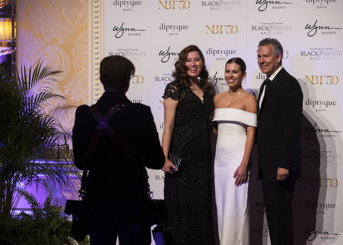 Nevada Lt. Governor Lisa Cano Burkhead, left, takes a photo with daughter Taylor and husband Je ...