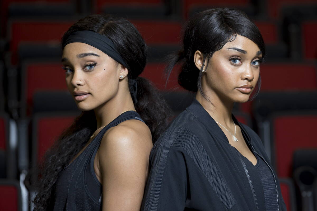 Dylan Gonzalez, right, pictured with her sister Dakota at UNLV's Cox Pavilion in Las Vegas, Tue ...