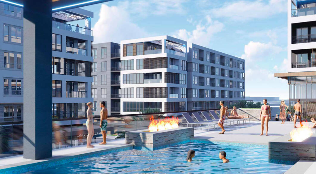 An artist's rendering of developer Southern Land Co.'s proposed new apartment complex in Las Ve ...