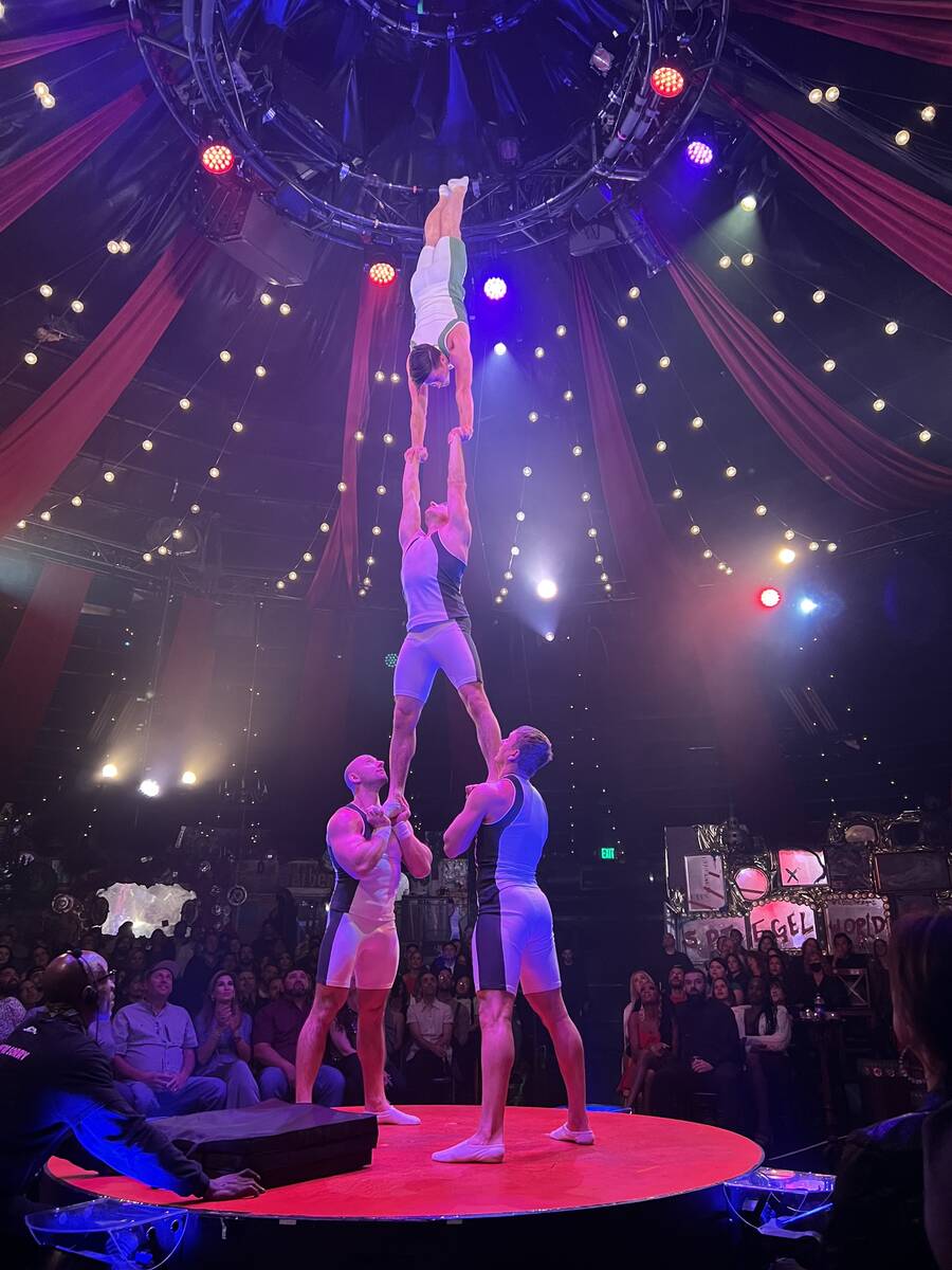 The Atlantis act is shown during "Absinthe's" 11th-anniversary celebration on Wednesday, April ...