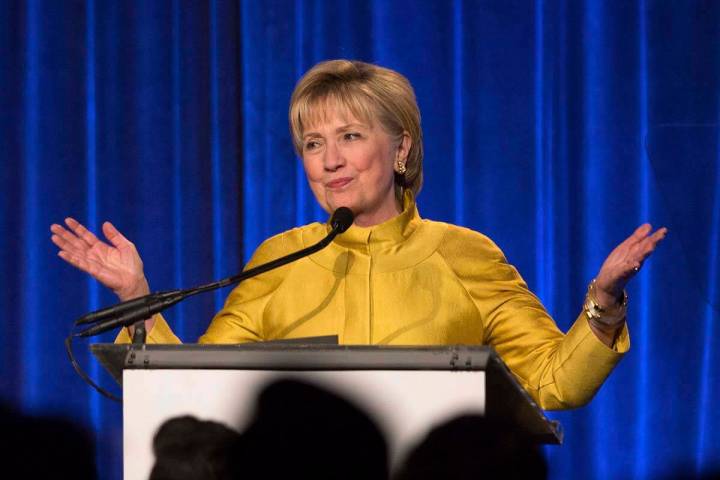 Hillary Clinton speaks in New York. (AP Photo/Kevin Hagen, File)