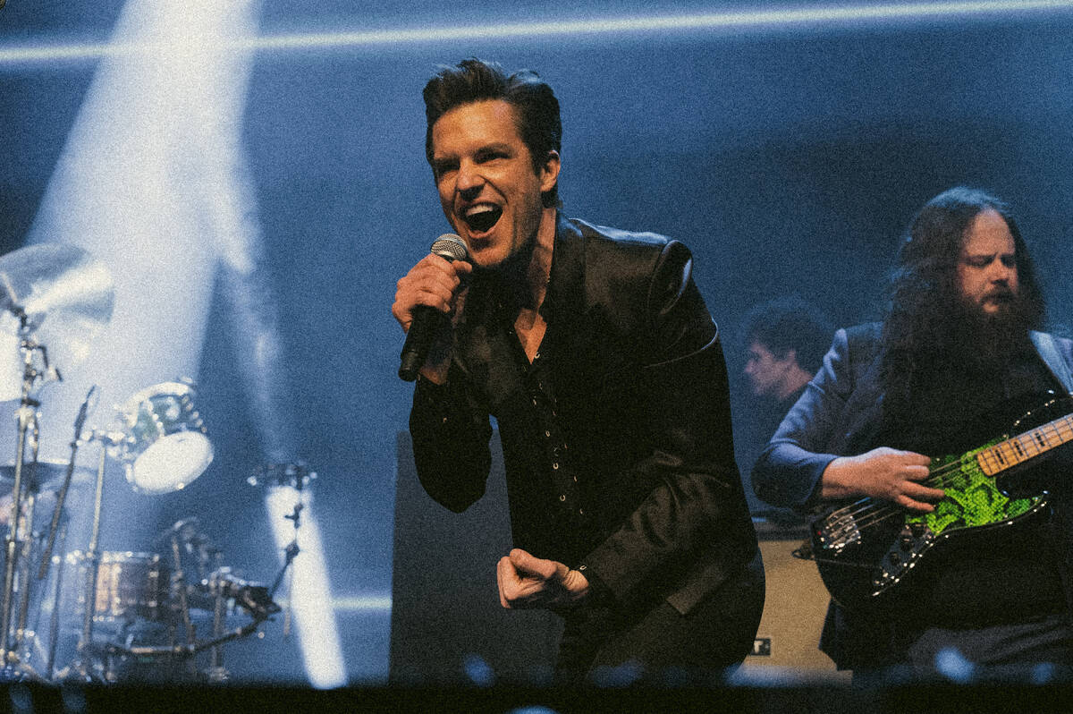 Brandon Flowers of The Killers is shown at the Chelsea at the Cosmopolitan of Las Vegas on Satu ...