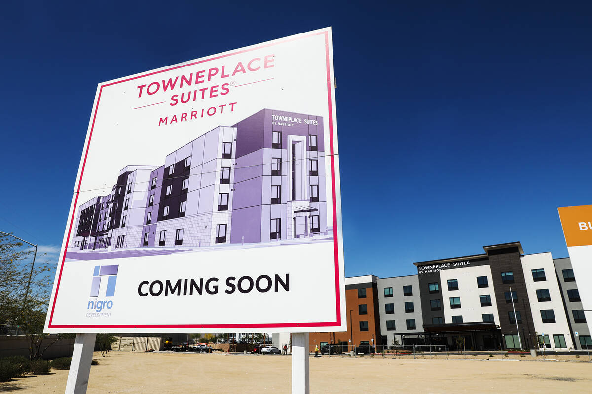 The Towneplace Suites hotel in North Las Vegas, Monday, April 18, 2022. (Rachel Aston/Las Vegas ...