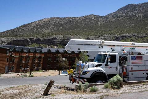 An NV Energy truck is parked outside of the Resort on Mount Charleston, on Thursday, May 20, 20 ...