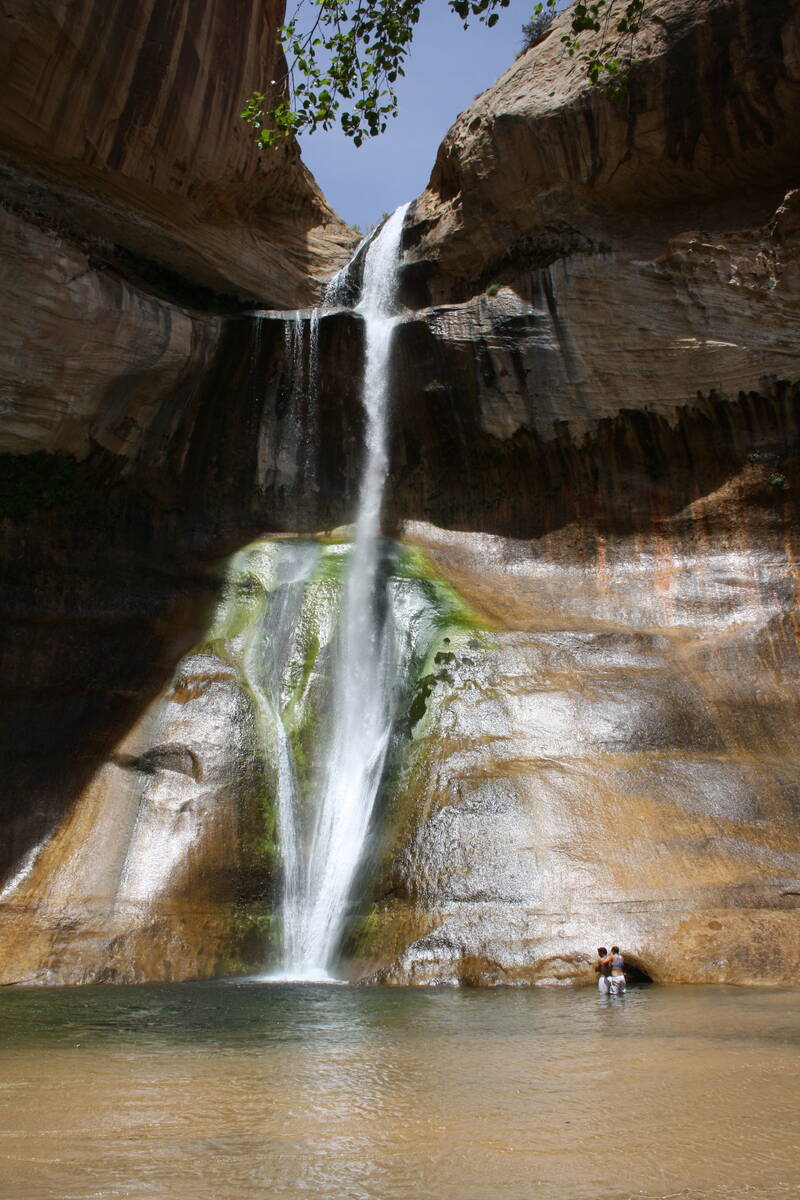 The 126-foot Calf Creek Falls can be reached by hiking a six mile roundtrip trail. (Deborah Wall)