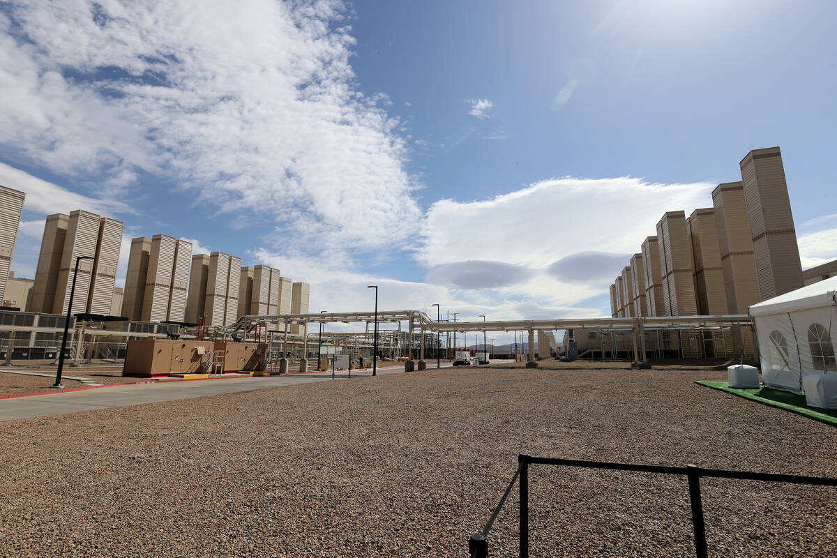 Cooling towers at Google’s Henderson Data Center Tuesday, April 19, 2022, during an anno ...