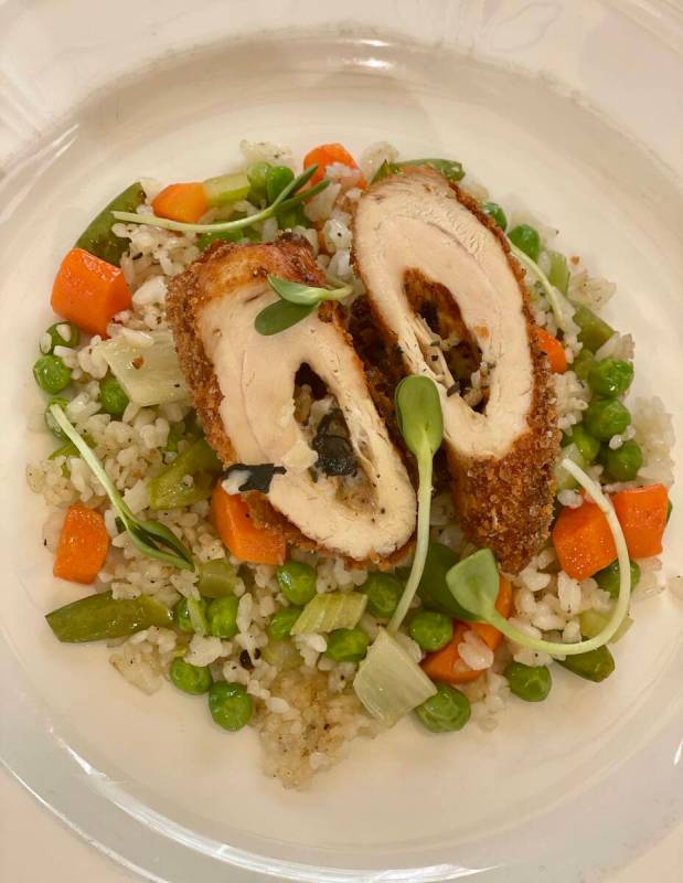 Honey Salt served three dishes, including its take on classic chicken Kyiv, at the fundraiser i ...