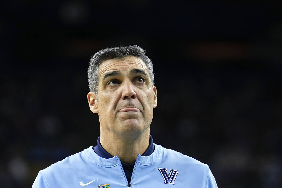 FILE - Villanova coach Jay Wright watches during the first half of a college basketball game ag ...