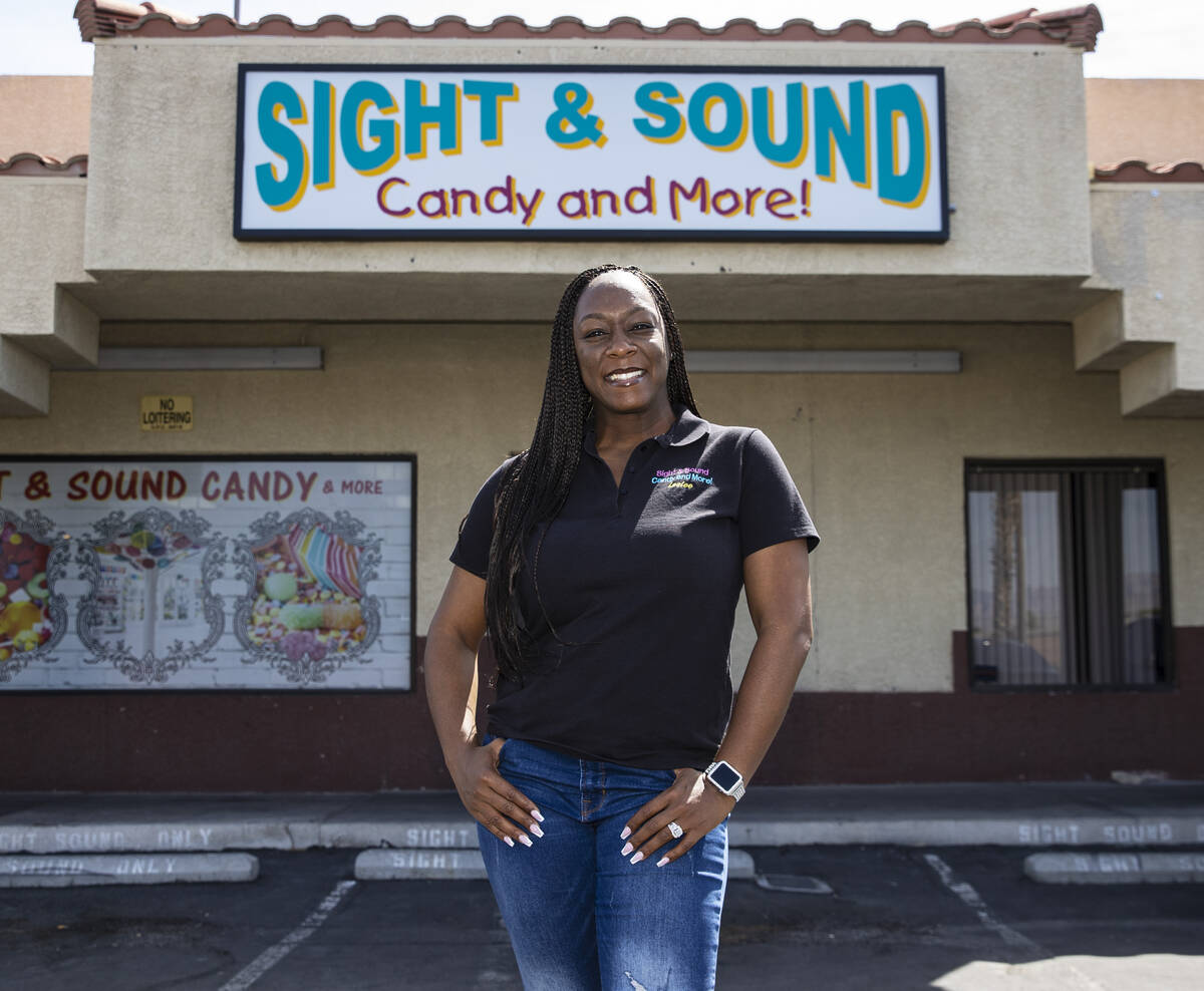 Sight and Sound Candy and more store owner Leslee Thomason poses for a photo on Monday, April 2 ...