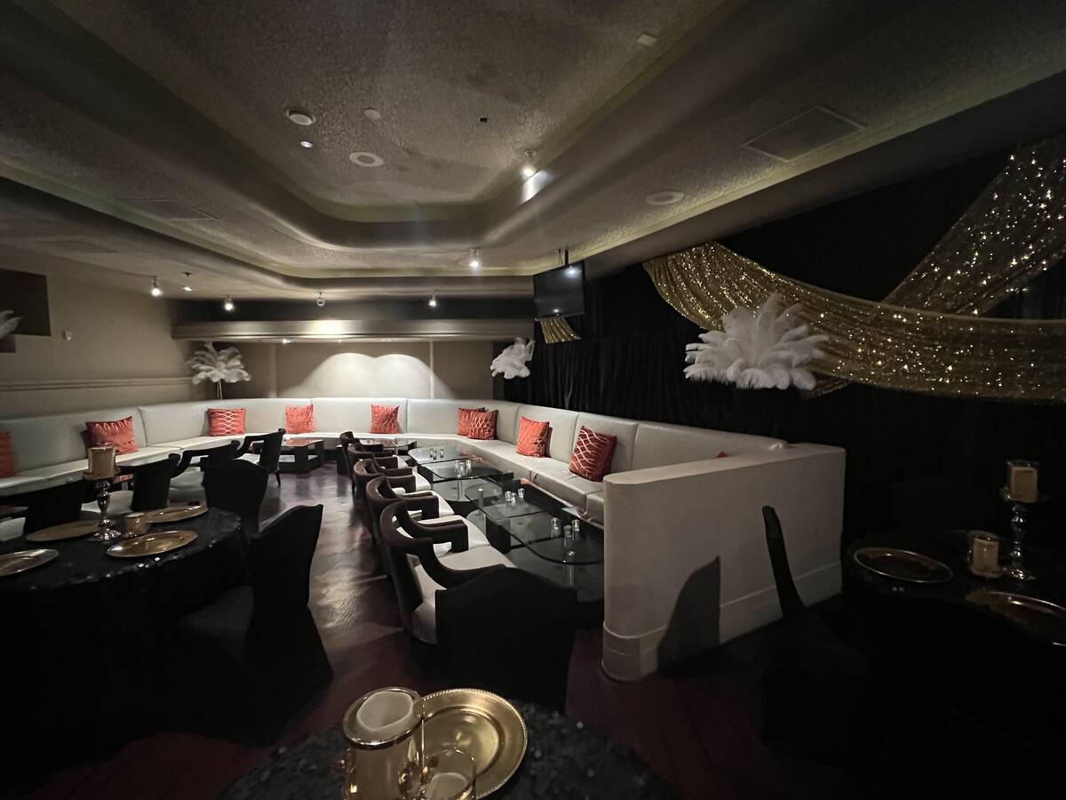 The dining room of Frank Marino Red Carpet Lounge at the Westgate on Tuesday, April 19, 2022 (J ...