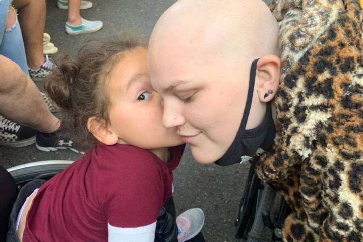 Codi Petrie, right, and her sister Eva Petrie. Codi was diagnosed with Ewing’s Sarcoma when s ...