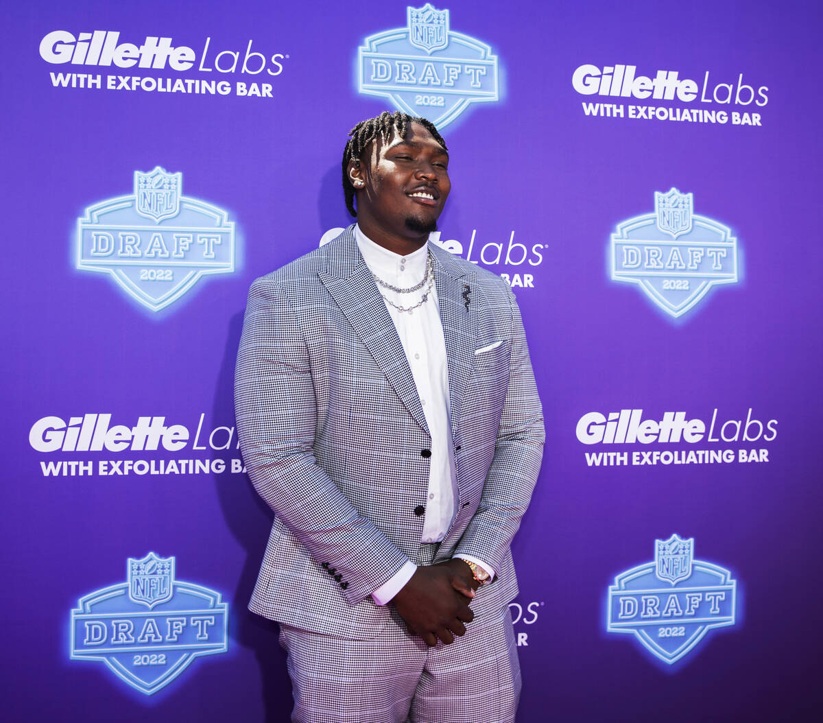 Mississippi State offensive tackle Charles Cross at the NFL Red Carpet Stage on Thursday, April ...