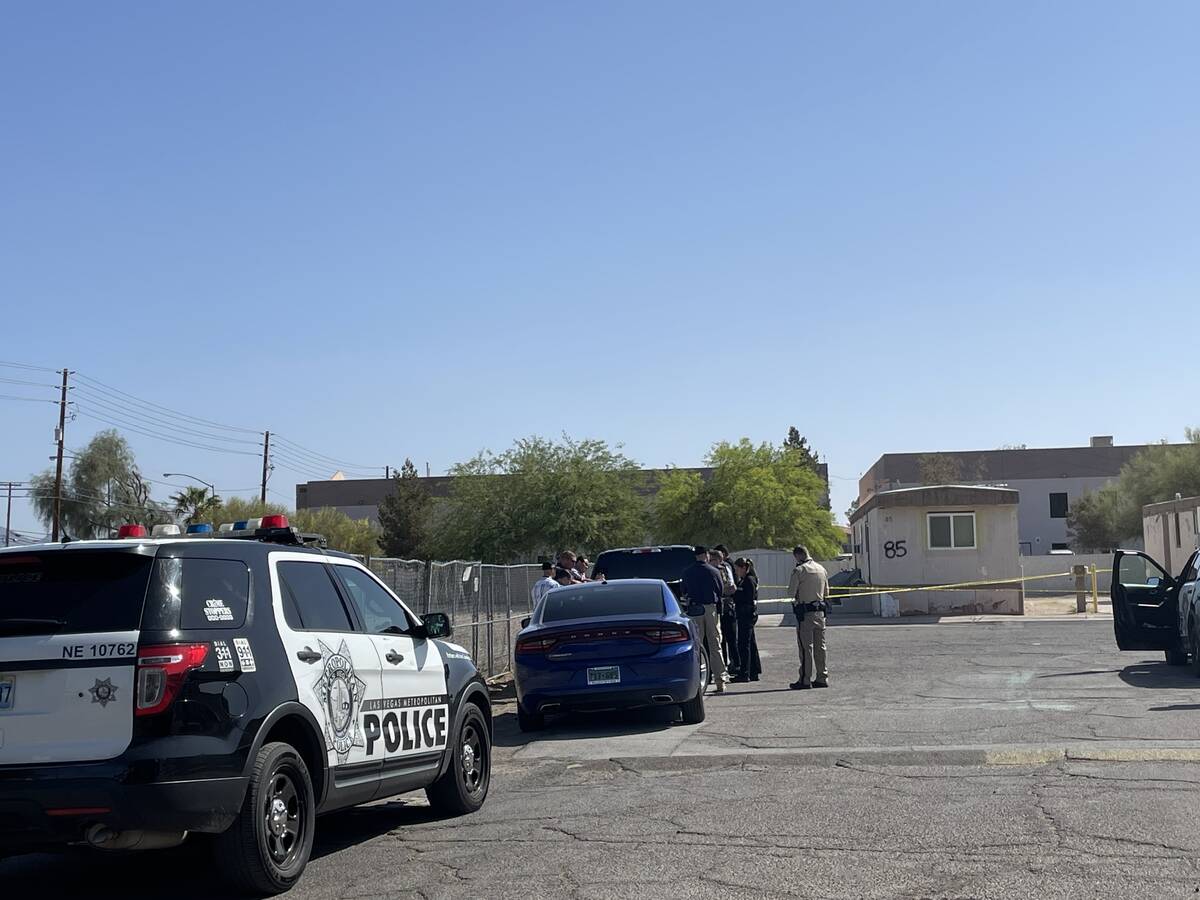 Las Vegas police investigate a homicide on the 3900 block of Las Vegas Boulevard North on Frida ...