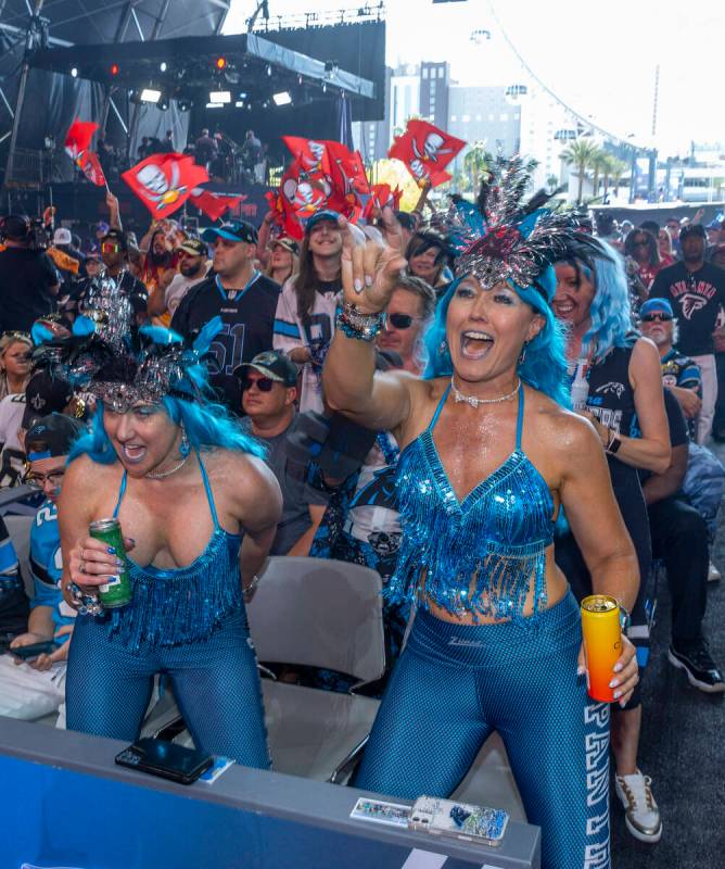 Carolina Panthers dance dance at the Draft Theater during the second day selections for the 202 ...