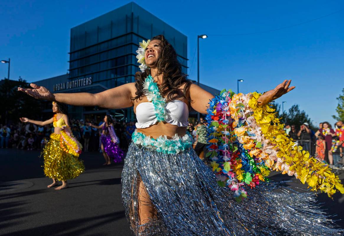 Dancers entertain the crowd during Lei Day, a new parade to celebrate and kick off Asian Pacifi ...