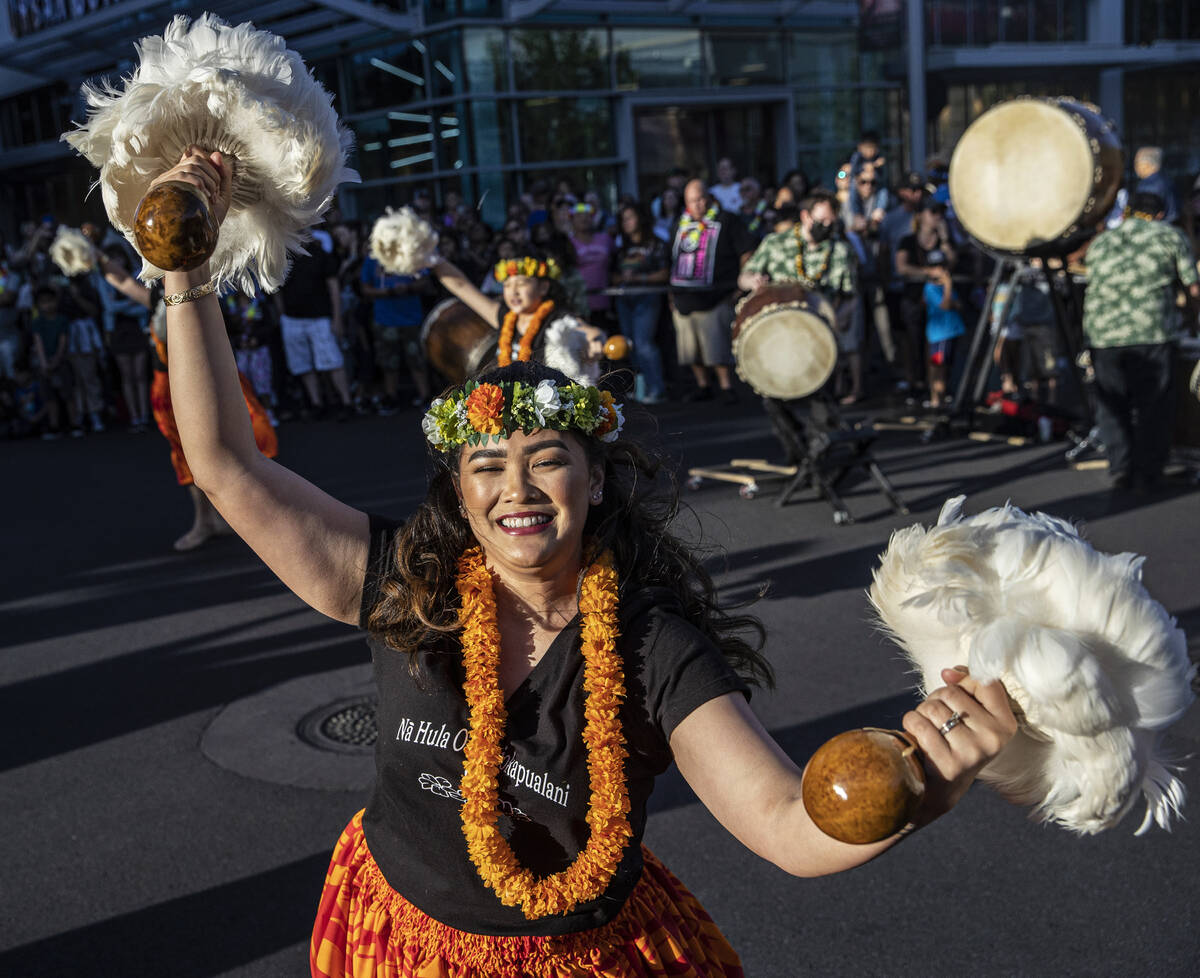 Kalei Gonzales dances during Lei Day, a new parade to celebrate and kick off Asian Pacific Amer ...