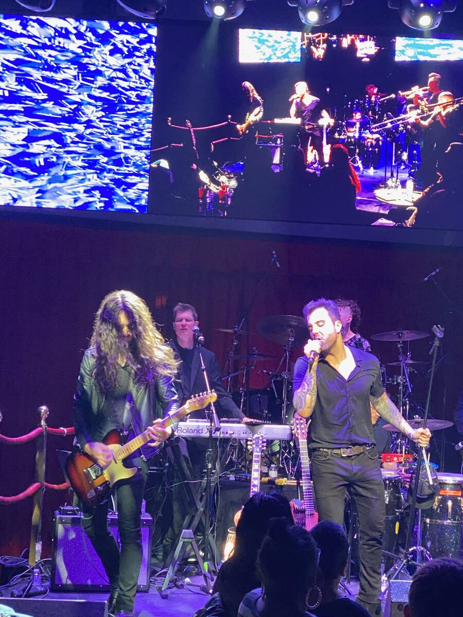 Frankie Sidoris and Franky Perez perform as IE&Y at Cleopatra's Barge at Caesars Palace on Jan. ...