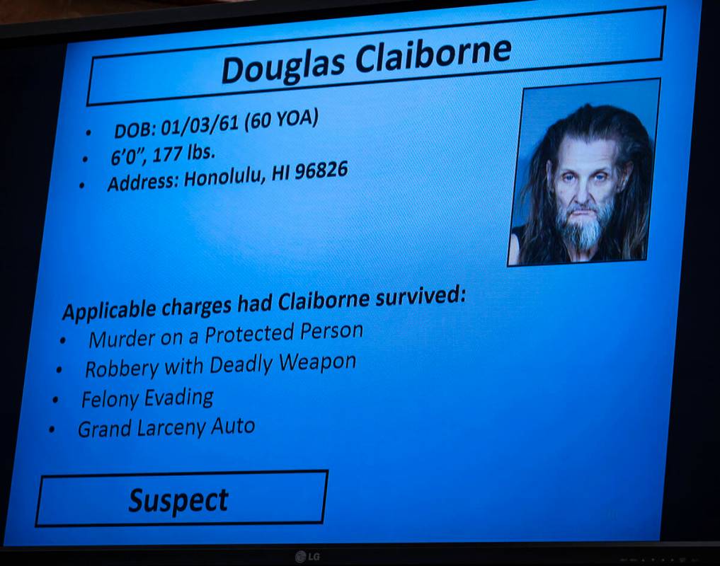 Douglas Claiborne’s photograph and applicable charges, had Claiborne survived, are displ ...