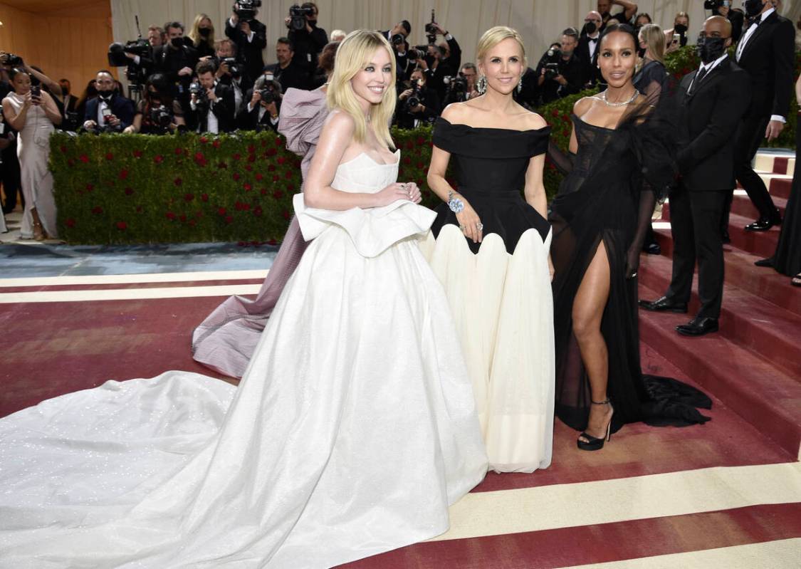 Sydney Sweeney, from left, Tory Burch and Kerry Washington attend The Metropolitan Museum of Ar ...