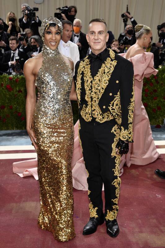 Mj Rodriguez, left, and Jeremy Scott attend The Metropolitan Museum of Art's Costume Institute ...