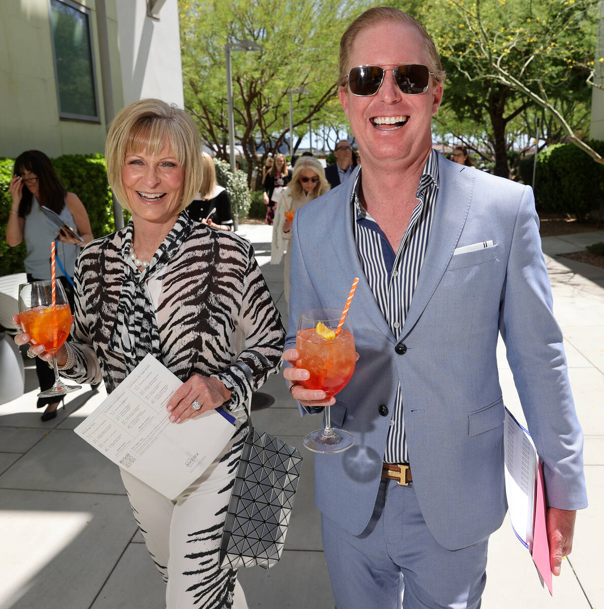 Kim Laub and Ron Newman, both of Las Vegas, during a Mother's Day luncheon with Maria Shriver a ...