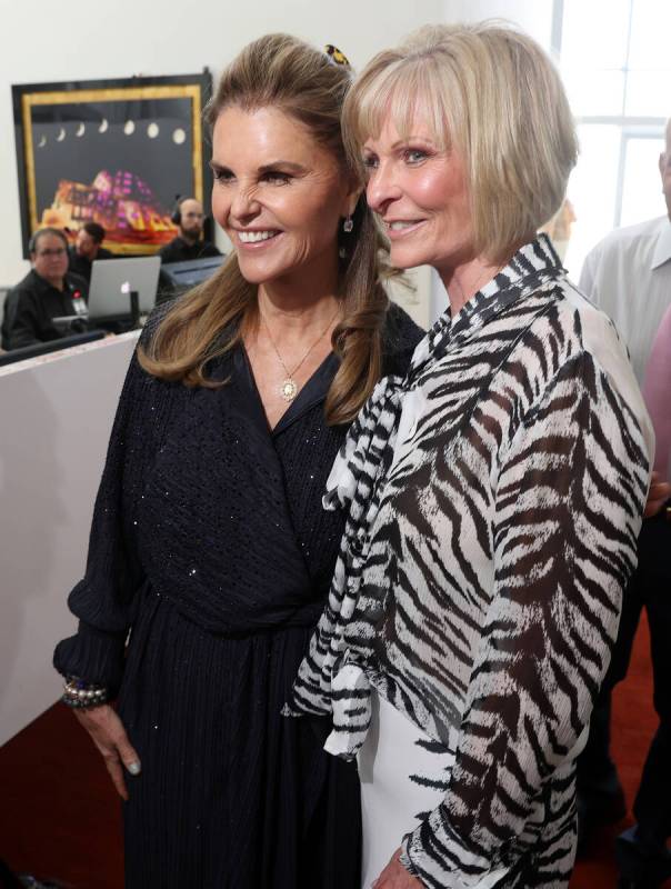 Maria Shriver, left, poses with Kim Laub of Las Vegas during a Mother's Day luncheon at Clevela ...