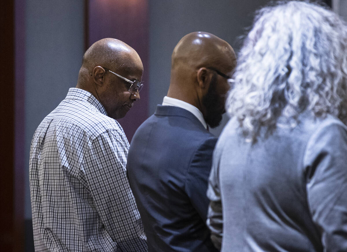 Wendell Melton, left, and his attorneys Jonathan MacArthur and Monique McNeill, right, appear i ...