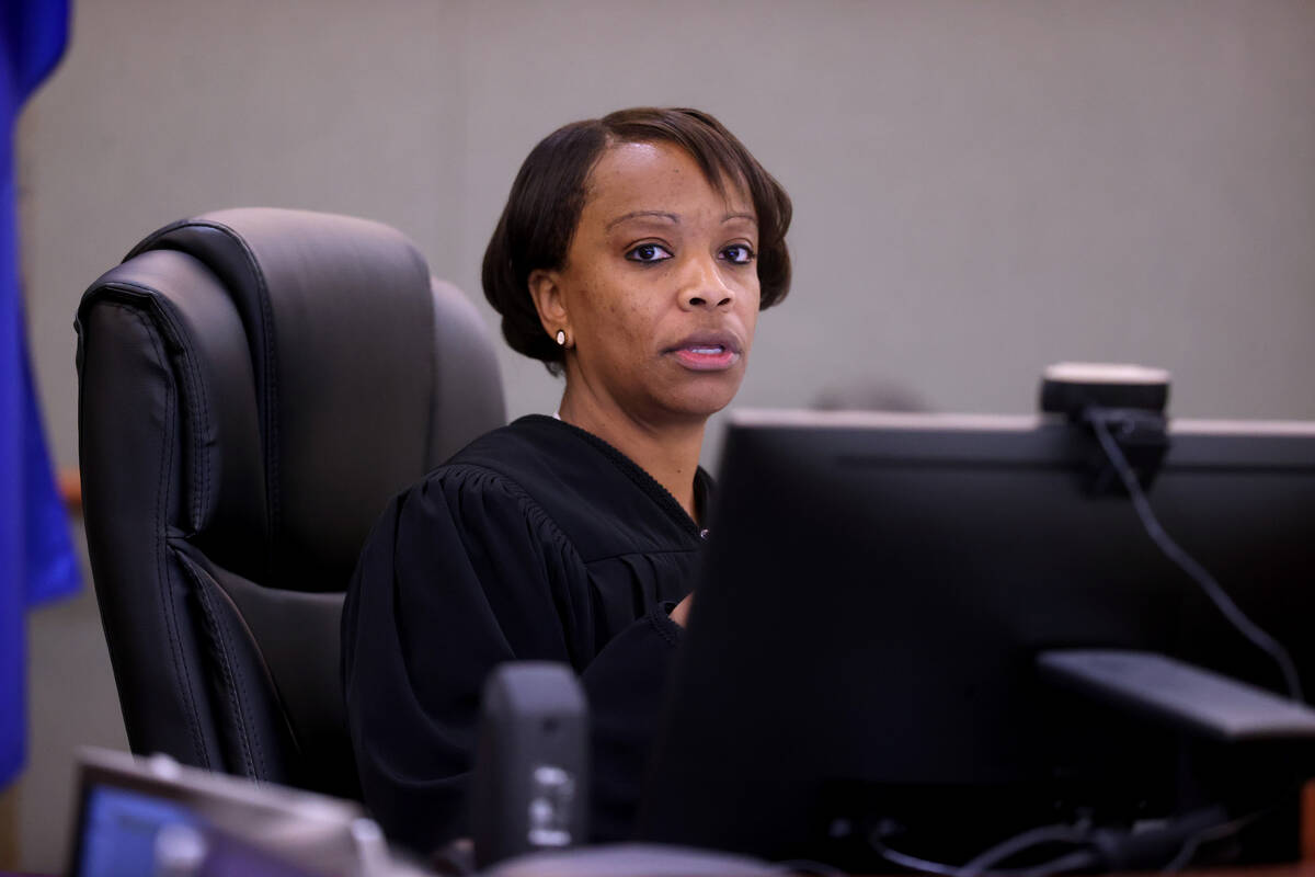 District Judge Tierra Jones presides in court during a hearing for Brandon Toseland at the Regi ...