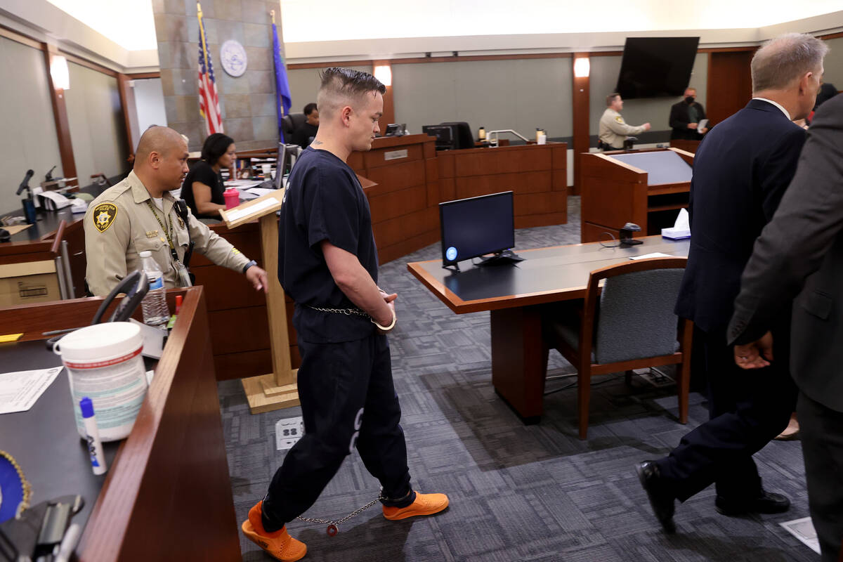 Brandon Toseland, 35, arrives in court at the Regional Justice Center in Las Vegas on Thursday, ...