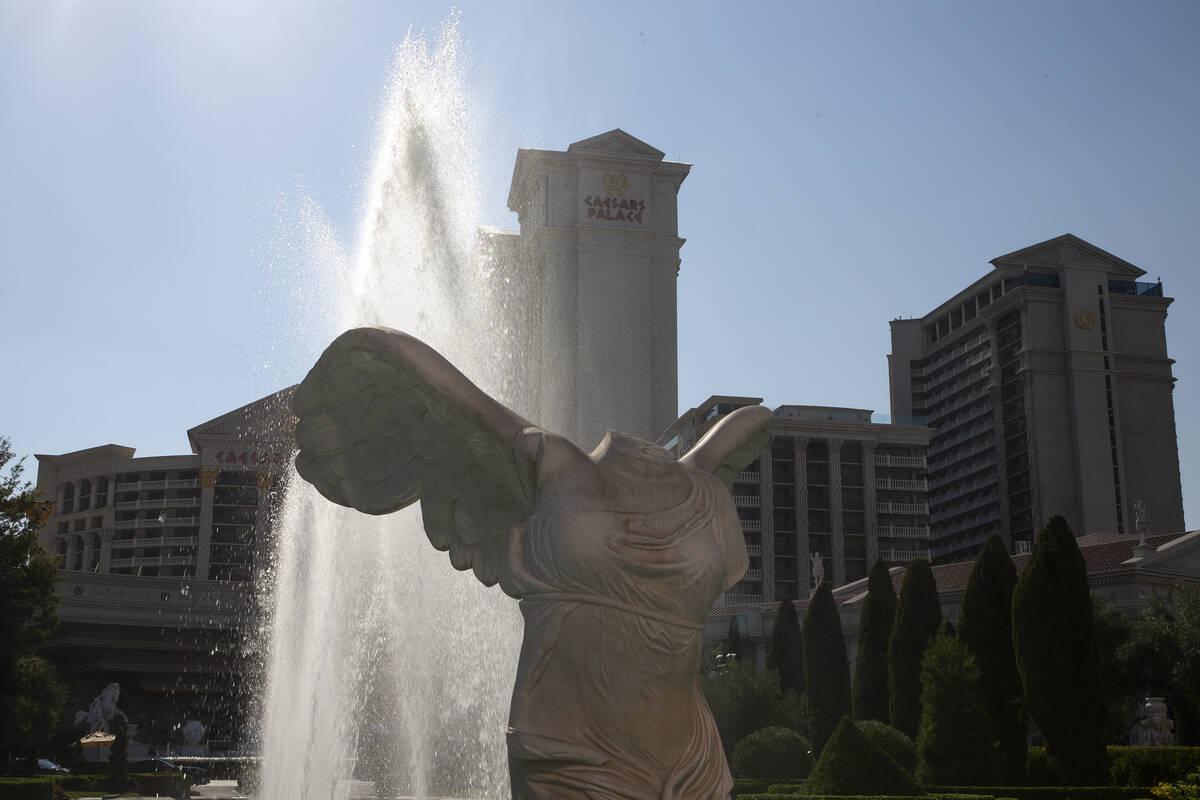 Caesars Palace on Wednesday, Aug. 4, 2021, on the Las Vegas Strip. (Ellen Schmidt/Las Vegas Rev ...