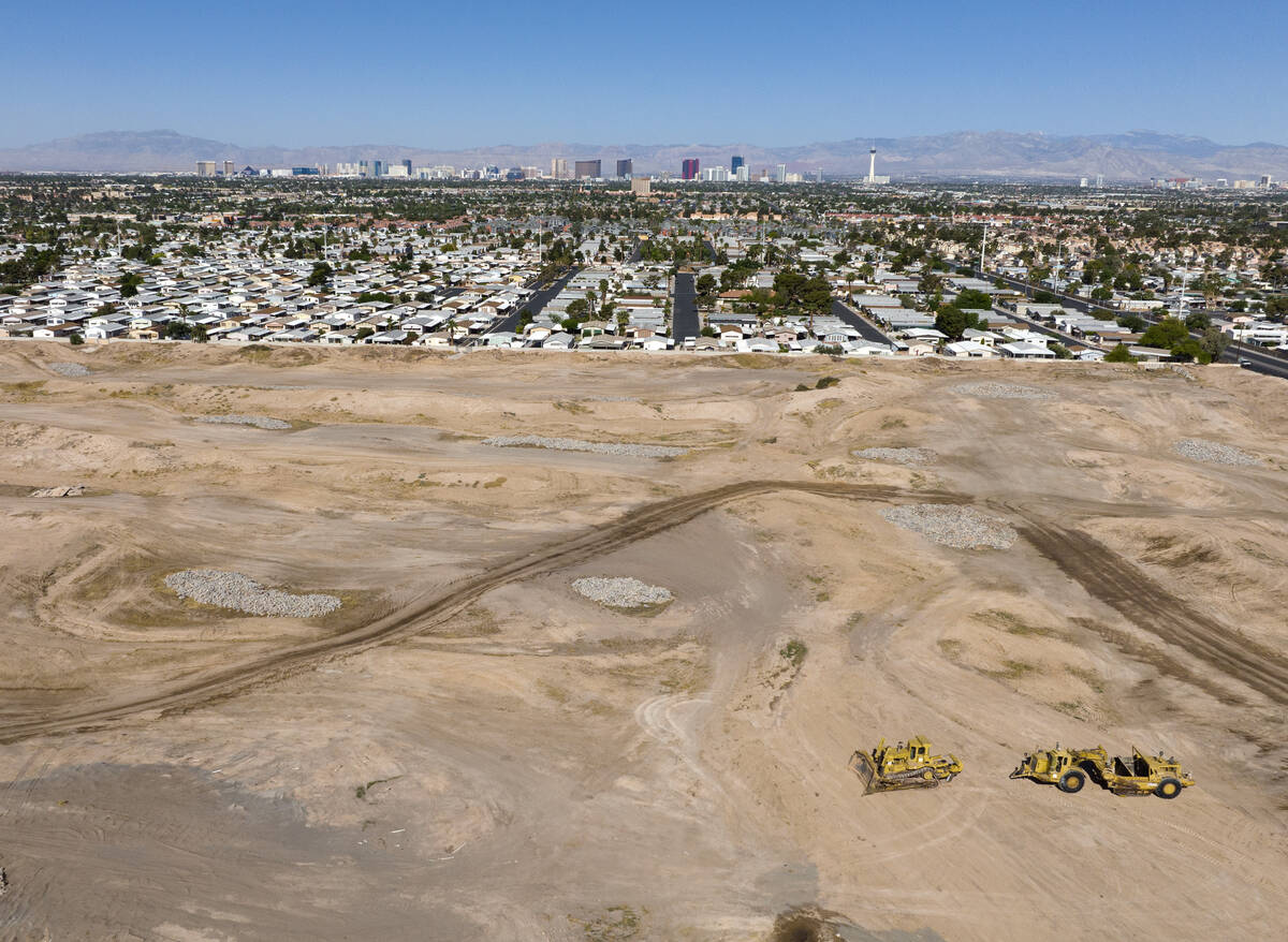 An aerial photograph taken on Monday, May 9, 2022 shows the construction site where Touchstone ...