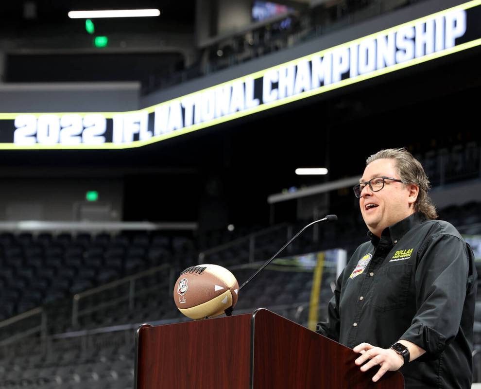 Dollar Loan Center Founder and CEO Chuck Brennan speaks during an announcement at The Dollar Lo ...