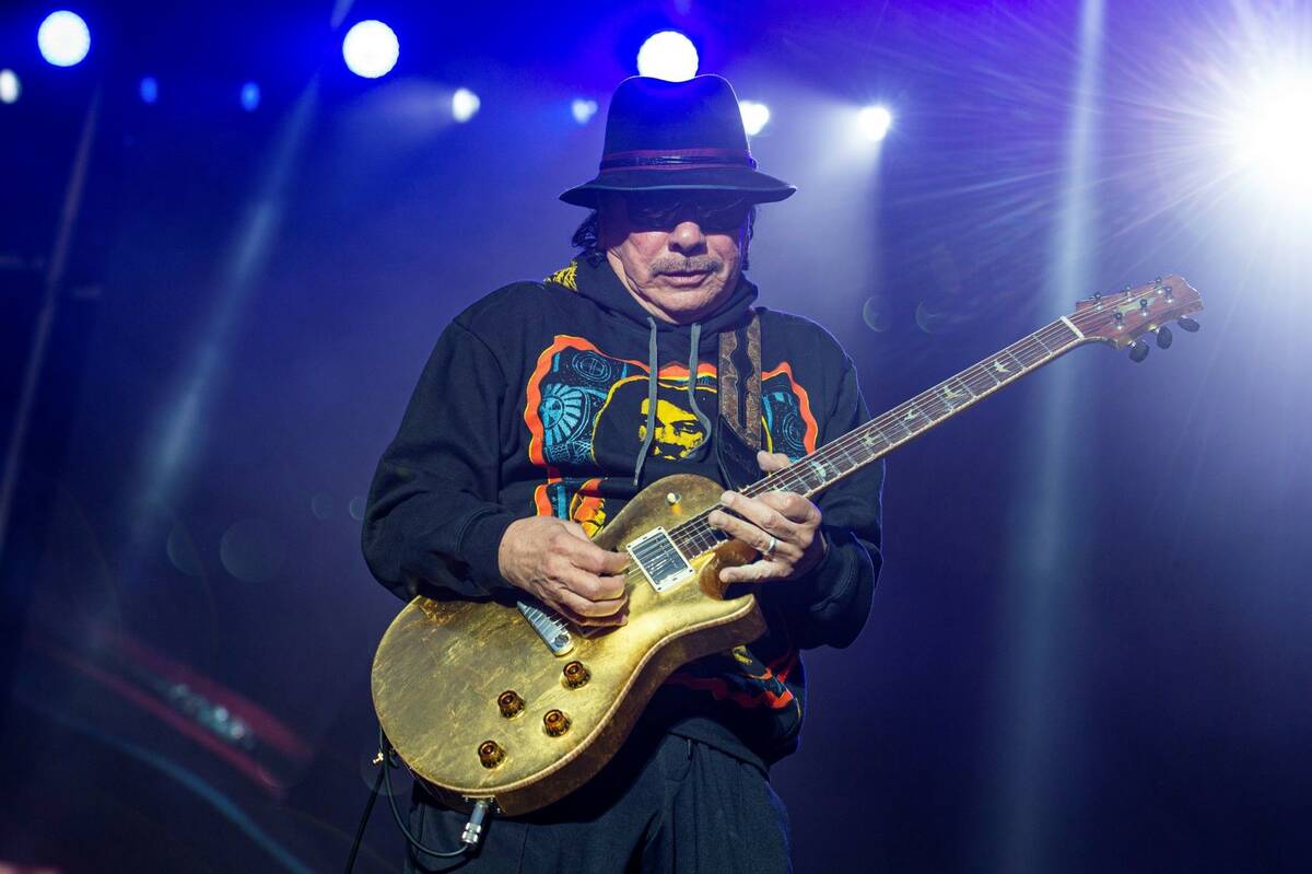 Carlos Santana performs at the BottleRock Napa Valley Music Festival on May 26, 2019, in Napa, ...