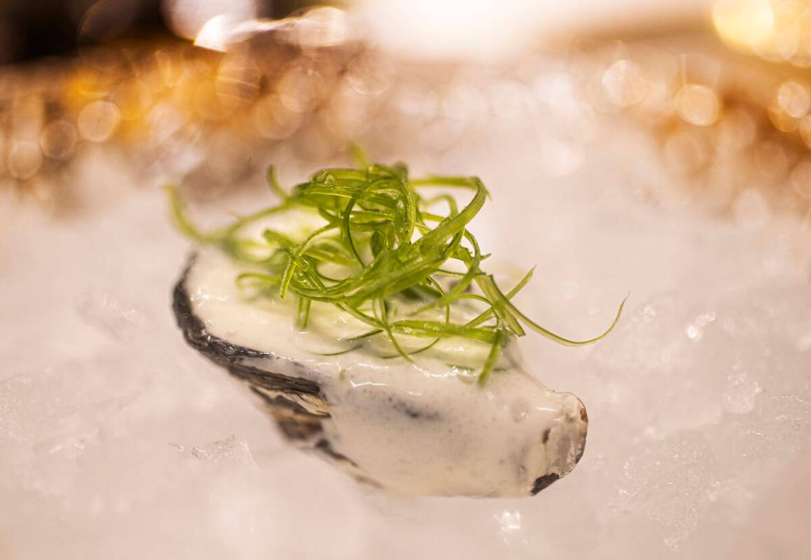 Osseta caviar and kusshi oysters at Le Cirque on Wednesday, Oct. 27, 2021, at Bellagio, in Las ...
