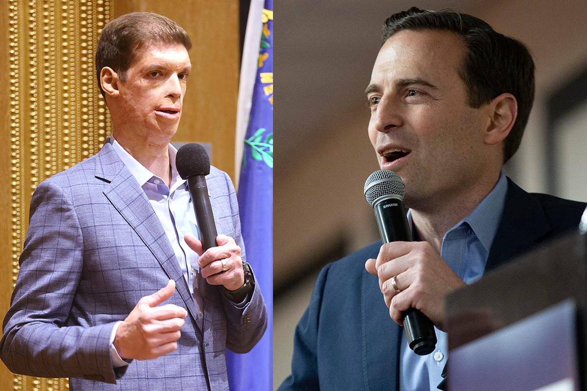 Army veteran Sam Brown, left, and former Nevada Attorney General Adam Laxalt. (File photos)