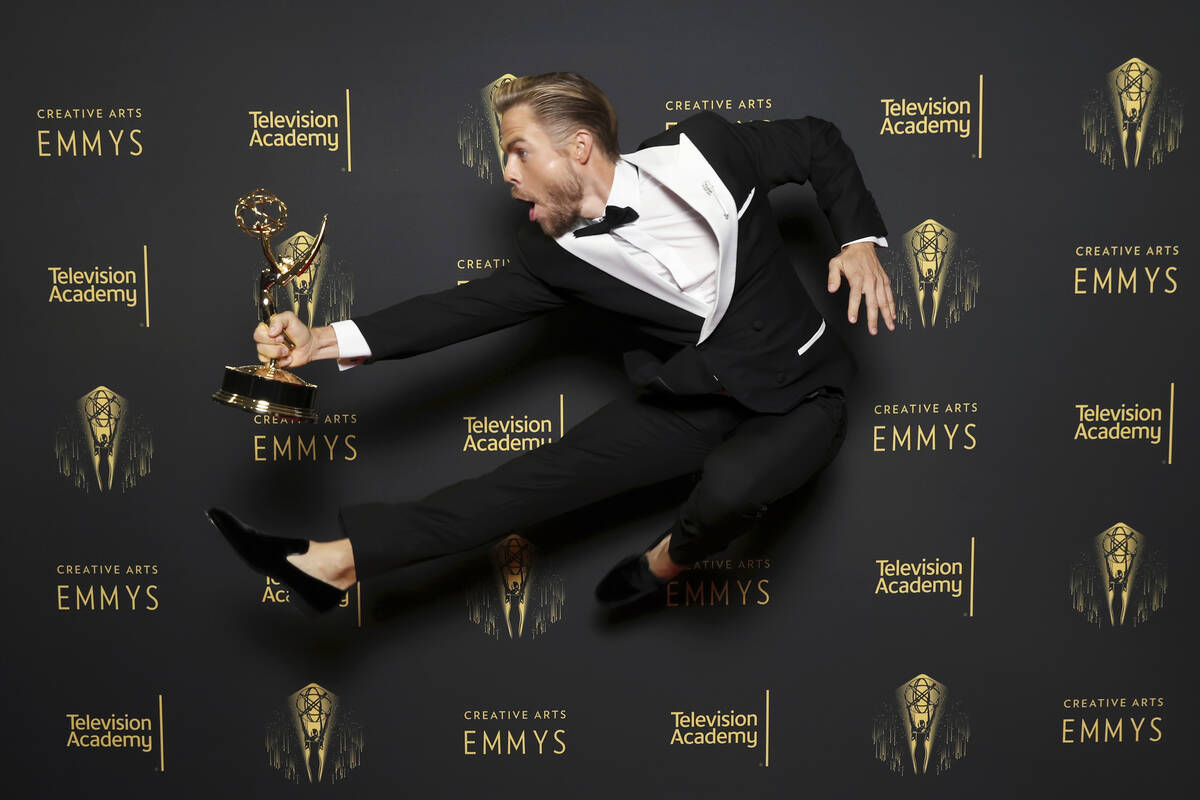 Derek Hough, winner of the Emmy for outstanding choreography for variety or reality programming ...