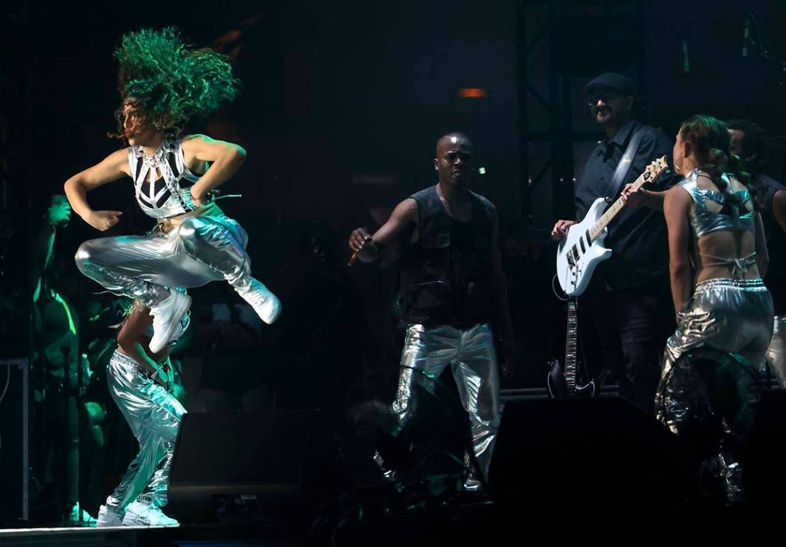 Dancers with TLC perform during the Lovers & Friends music festival on Saturday, May 14, 20 ...