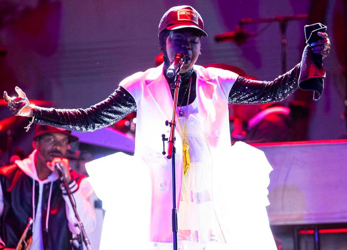 Lauryn Hill performs during the Lovers and Friends music festival on Sunday, May 15, 2022, in L ...