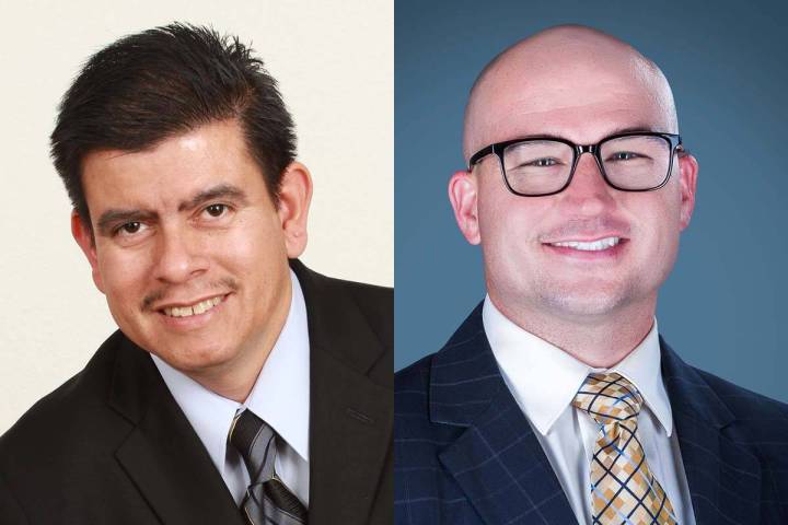 Isaac Barron, left, and Lance Eliason, candidates for North Las Vegas Council Ward 1, 2022 primary.