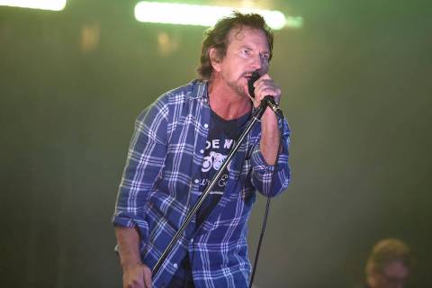 Eddie Vedder of Pearl Jam performs during the 2021 Ohana Festival on Sunday, Sept. 26, 2021, at ...
