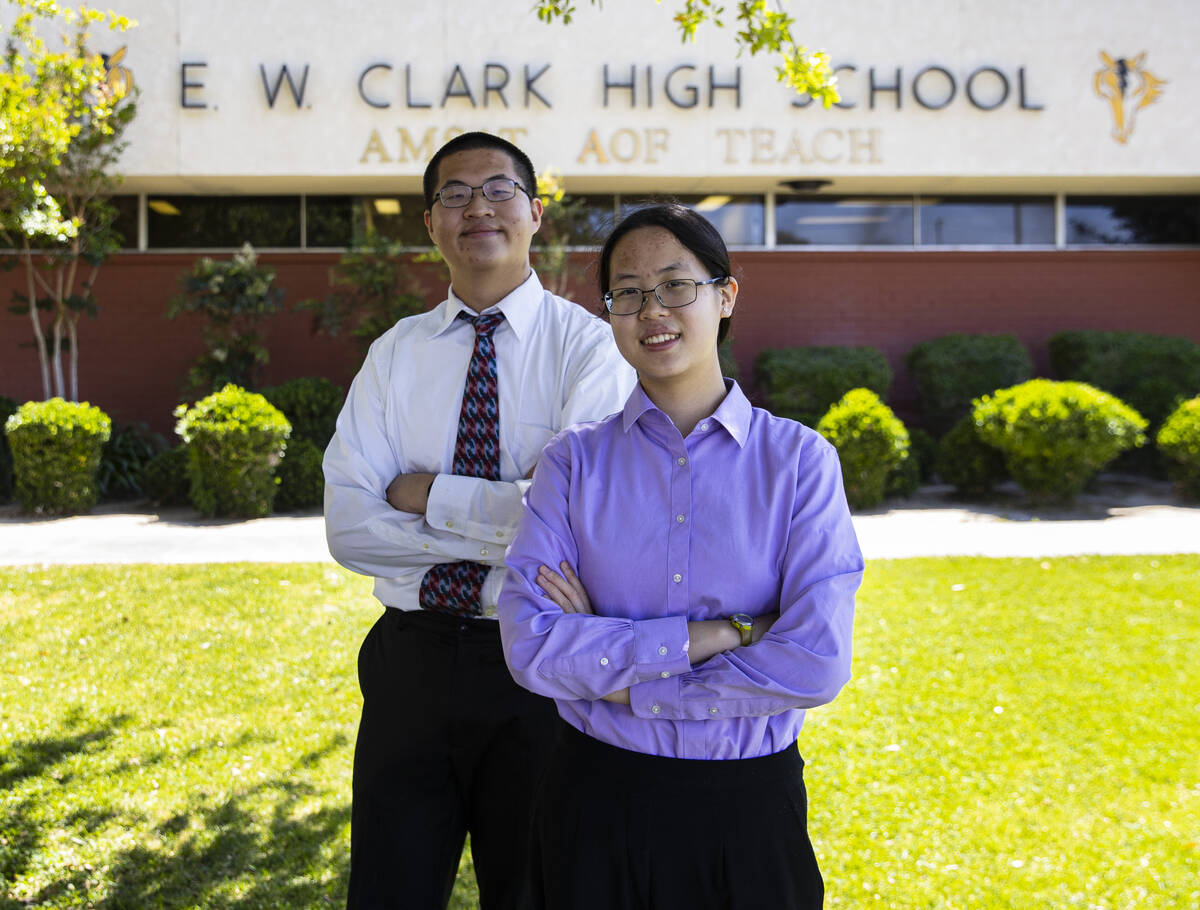 Clark High School students Grace Hwang and her twin brother, Samuel, are among five Clark High ...
