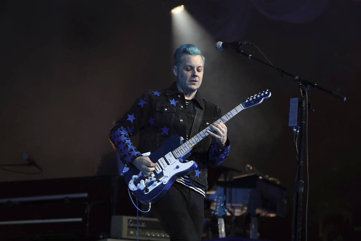 Jack White performs at the Masonic Temple Friday, April 8, 2022, in Detroit. White surprised fa ...