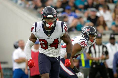 Houston Texans wide receiver Jordan Veasy (84) goes in motion on a play during the first half o ...